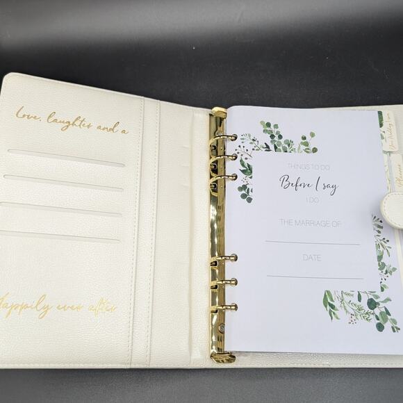 Charvoria Wedding Planner Future Mrs Binder Budget Lists Pockets Undated White - Picture 5 of 14